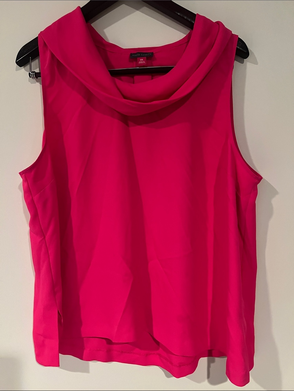 Vince Camuto Women's Sleeveless Cowl Neck Top pink XXL